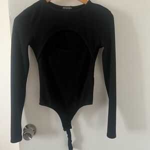 PrettyLittleThing Black Long Sleeve Bodysuit